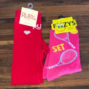 NWT 2 Pair of Tall Socks - Tennis & Heart
